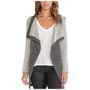 BB Dakota Axen Robe Color-Block Draped Collar Open Front‎ Cardigan Small